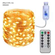 Đèn LED dây trang trí 3m/5m/10m/20m/30m, dây đèn nhấp nháy USB cắm vào dây đèn bạc có điều khiển từ xa 8 chế độ, đèn bầu trời đầy sao ngoài trời, trang trí tiệc cưới Giáng sinh tự làm (Trắng ấm/Màu/Trắng) dây đồng nguyên chất 8 chế độ có điều khiển từ xa - Nhiều màu - Xem 12