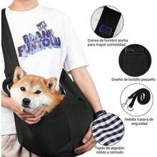 Cangurera Mochila para Llevar Perro, Mochila Transportadora de Mascotas Manos Libres con Correa Acolchada Ajustable Bolso Reversible para Perros con Bolsillo de Almacenamiento para Mascota hasta 6 kg - inicial - Ver 3