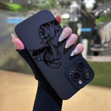 Funda protectora de TPU SamsungA con diseño de boxeo negro o muay thai, que ofrece cobertura total y protección precisa, compatible con los modelos de  de Apple 6/7/8/X/Xs/Xr/Xs Max/11/12/13/14/15/16 Pro - Negro - Ver 4