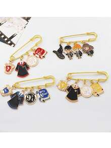 8pcs Classic Cartoon Character Hermione Granger Cute Brooch Pins, Suitable For Clothes, Backpacks, Parties, Holidays, Great Gift - Multicolor - View 4
