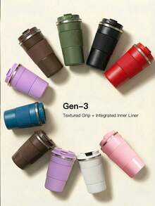 1个18/8不锈钢咖啡杯，便携，保温保冷，380/510毫升水瓶，男女皆宜，返校