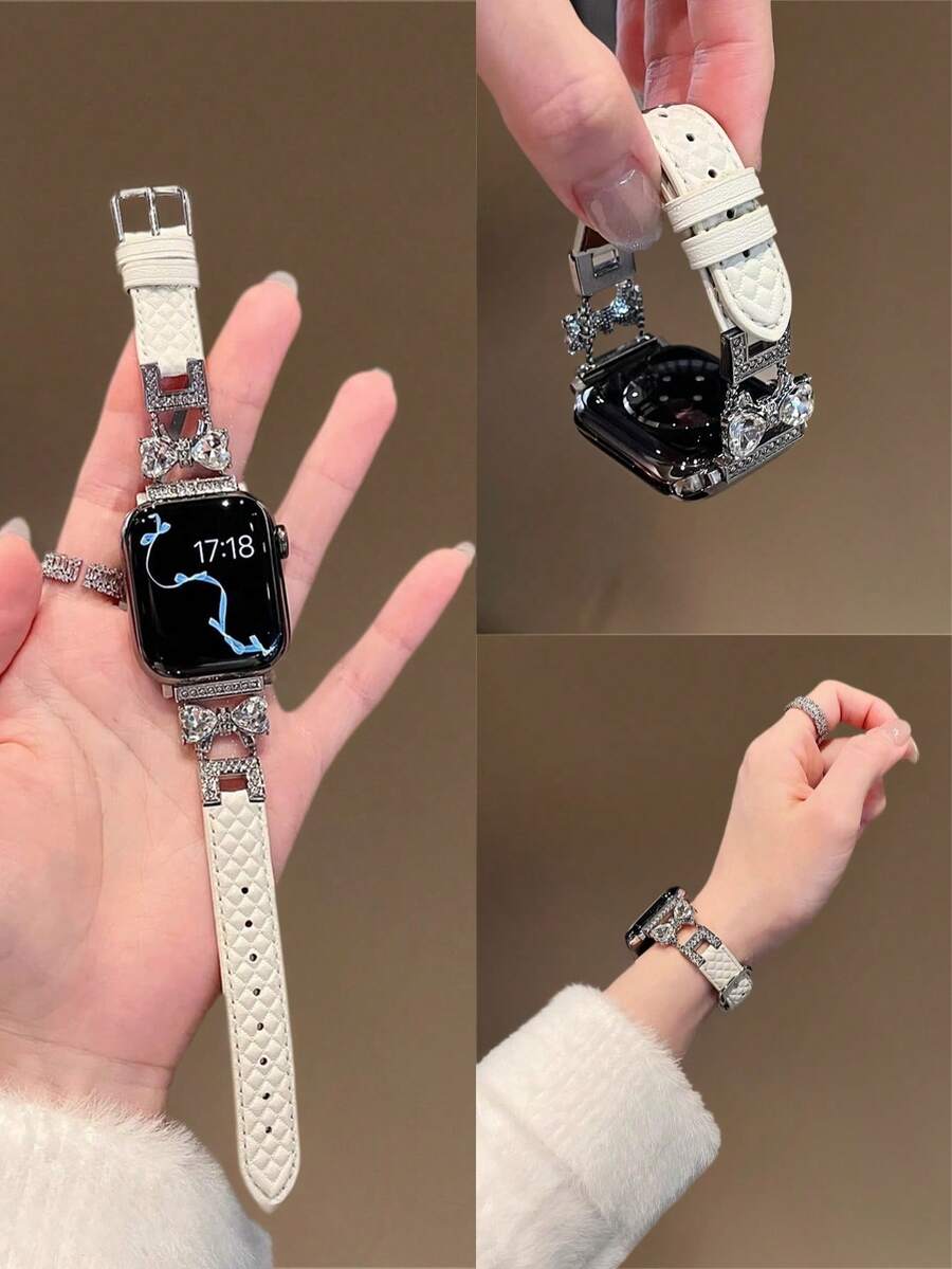 蝴蝶形皮革表带，兼容 38/40/41/42/44/45/46/49 毫米表盘，兼容 Ultra/SE11/10/9/8/7/6/5/4/3/2/1 型号。 - 銀 - 查看 1