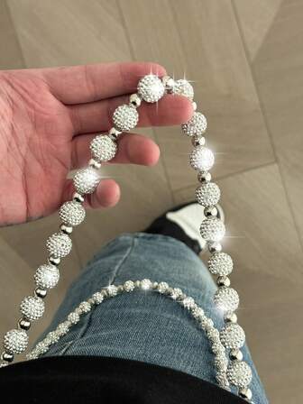 1pc Fashionable Hip Hop Exaggerated Rhinestone Beaded Waist Chain, Glamorous Sparkling Rhinestone Chain Pants Chain, Men's Personalized Jewelry, Suitable For Daily Gatherings, Parties, Couples Jewelry, Ideal Gift For Men On Holidays, Birthdays, Valentine's Day, Body Chain