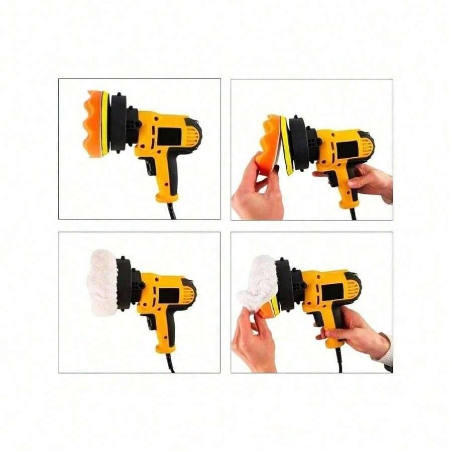 Rotating Electric Polishing Machine Buffer, Equipped With 5-Inch Sponge Disc, Integrated Polishing Machine - Multicolor - View 1