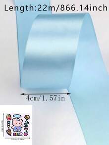 4cm Width 22m Roll Satin Ribbon, Multicolor Satin Ribbon For Rose Bow, Cake, Christmas Decoration, Lace Satin Ribbon, Suitable For Holiday Decoration, Handcraft, Gift Wrapping, Sewing, Cake Decoration And Festival Embellishment - Multicolor - View 11