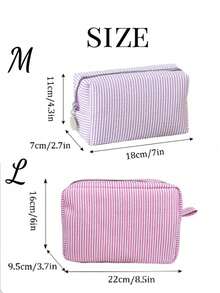 Custom Makeup Bag,Personalized Bridesmaid Makeup Bag, Seersucker Cosmetic Bag For Girl,Travel Toiletry Bag, Large Capacity Cosmetic Bag, Bridesmaid Bridal Gifts, Makeup Organizer, Monogrammed Toiletry Bag, Embroidered Make Up Bag,Bridesmaid Makeup Bag,Bridesmaid Gift, Women Gifts, Ersonalized Gifts, Wedding Party Gifts - Multicolor - View 8