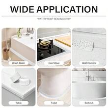 3 rollos de cinta de calafateo impermeable de PVC de 10.5 pies, tira de sellado impermeable de PVC, tira de calafateo autoadhesiva para calafatear y pegar, tira de calafateo impermeable de 1.5 pulgadas granito blanco - inicial - Ver 5
