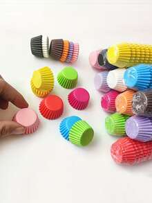500pcs/1000pcs Assorted Color Mini Cupcake Liners, Non-Stick 0.98 Inch Baking Cups, Oil-Proof Muffin Cups, Cake Decorating Tools, Baking Supplies - Multicolor - View 4