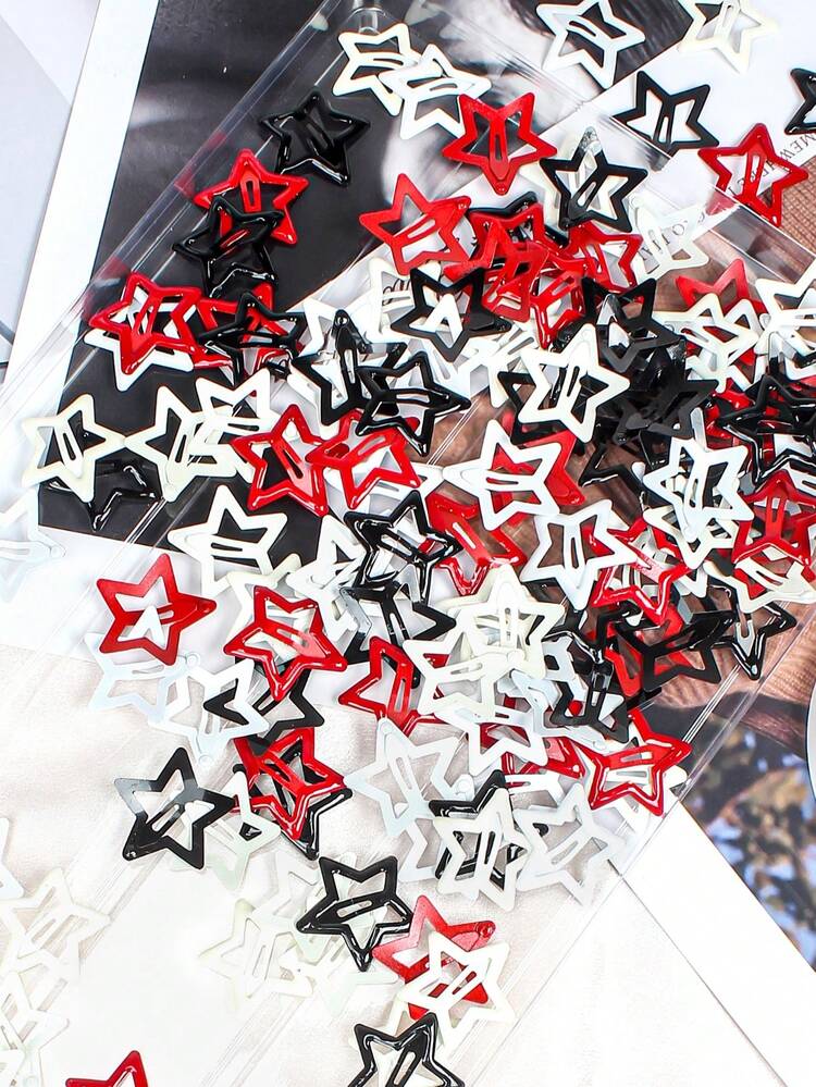 60 piezas/Set Clips para el cabello con diseño de estrella de aceite de colores Y2K, diseño de estrella multicolor, satisface diversas necesidades de combinación, agrega toques lindos y vibrantes a los peinados - Adecuado para niñas y mujeres, uso diario, salidas de fin de semana, fiestas de cumpleaños, mejora fácilmente tu apariencia y crea una imagen dulce y adorable, Pinzas para el cabello, Pasadores para el cabello, Barrettes para el cabello, Accesorios para el cabello, Accesorios para la cabeza - Multicolor - Añade 13