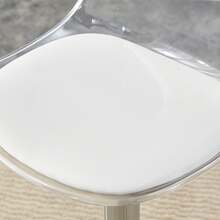 Set: 89cm Glass Table + 2 Height-Adjustable And Swiveling Footrests. Transparent Appearance . 360° Rotation . Versatile. Creates Visual Width And Saves Space. Available In Silver And White.