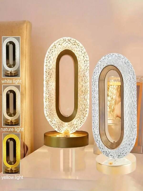 1 pieza Lámpara de escritorio LED moderna, iluminación de escritorio de acrílico con 3 opciones de color y control de botón, regulable, adecuada para oficina, dormitorio, sala de estar, decoración del hogar, comedor, dormitorio, espacio de trabajo al aire libre, diseño de estilo contemporáneo, accesorio de iluminación minimalista, iluminación de alta calidad, estructura resistente, alimentada por USB adecuada para trabajadores remotos, pantalla, lámpara, llama, iluminación, lámpara inalámbrica, iluminación decorativa