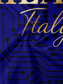 男士字母印花拉链Polo衫和抽绳短裤套装，休闲日常穿搭 - 彩色 - 查看 5