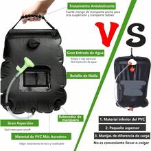 Bolsa de Ducha Porttil, Regadera de Colgar para Exteriores con Cabezal y Manguera, Calefaccin Porttil, para Acampar Al Aire Libre, Playa, Natacin, Senderismo, Viajes, 20L, Negro - Camuflaje - Ver 8