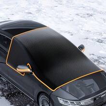 1pc Thickened Car Windshield Snow Cover & Frost Shield – Winter Frost/Freeze Protection With Side Mirror Covers & Magnetic Edge, Universal Fit For Cars, Trucks, SUVs & RVs