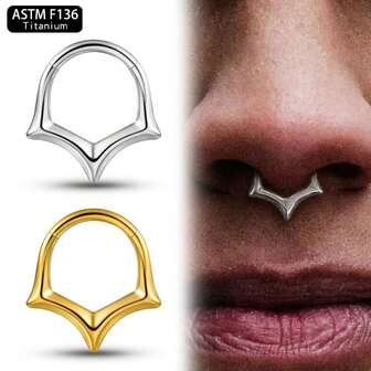 1pc Geometry ASTM F136 Titanium Nose Rings Hinged Septum Ear Cartilage Tragus Helix Piercing Body Jewelry Fashion For Women Men