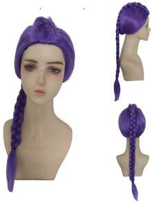 2 kolorowe tęczowe akcesoria do włosów ombre – niezbędne na imprezy, warkoczowy kucyk, opcje różowo-niebieskie-fioletowe – lekkie, wytrzymałe peruki syntetyczne, odpowiednie na festiwale, gale, cosplay, akcesoria do kostiumów K-popowych, luksusowy zestaw zawiera 1 pełną perukę