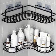 1pc Bathroom Corner Shelf, Outdoor Storage Cabinet, Bathroom Kitchen No-Drill Triangle Storage Rack, Bathroom Accessory Shelf