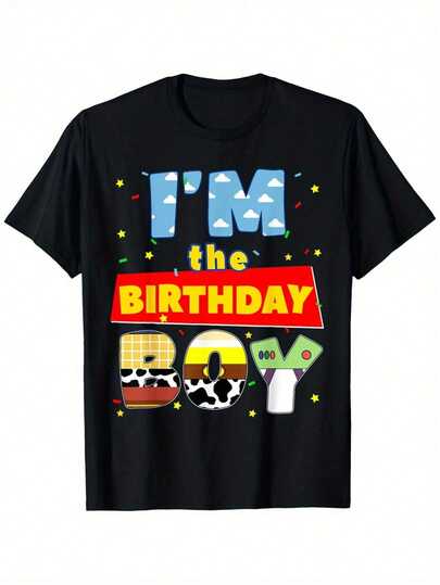 Camiseta de Fiesta de Cowboy para Cumpleaños - Algodón Suave, Cuello Redondo, Manga Corta con Gráficos Divertidos para Jóvenes