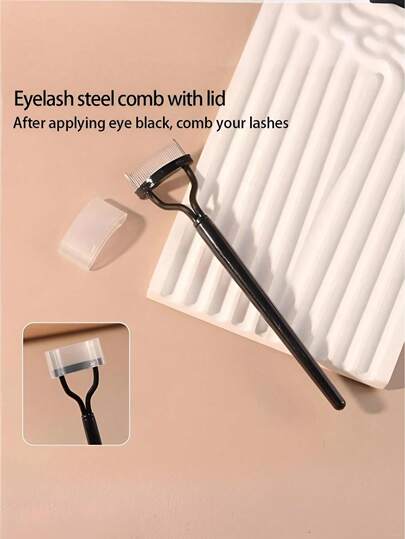 1 lược chải mi, lược gấp bằng thép không gỉ cao cấp, cọ trang điểm để chải chuốt lông mày và mi, tiện dụng.