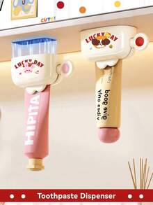 Magnetic Toothpaste Squeezer, Cartoon Dopamine Hand Cream, Facial Cleanser Wall Mount Bathroom Toothpaste Dispenser - Multicolor - View 6