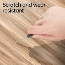 25 Packs/50 Packs Of 3D Wood Grain Vinyl Floor Tiles, Measuring 15.75 Inches X 5.91 Inches, Can Be Torn And Pasted PVC Floor Stickers, Removable And Reusable, Suitable For Home Decoration, Living Room, Bedroom, Dining Room, Dormitory, Etc. - 深棕色 - 查看 6