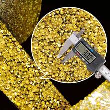 1/4 st bling kristall strassband, gör-det-själv självhäftande strass klistermärkesband för bröllopstårtor födelsedag hantverk dekorationer - gyllene - Visa 6