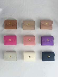 1个多功能首饰卷袋，耳环戒指耳钉收纳袋，项链首饰袋，按扣加厚仿皮首饰袋，多用途戒指耳环项链迷你首饰收纳袋 - 彩色 - 查看 4