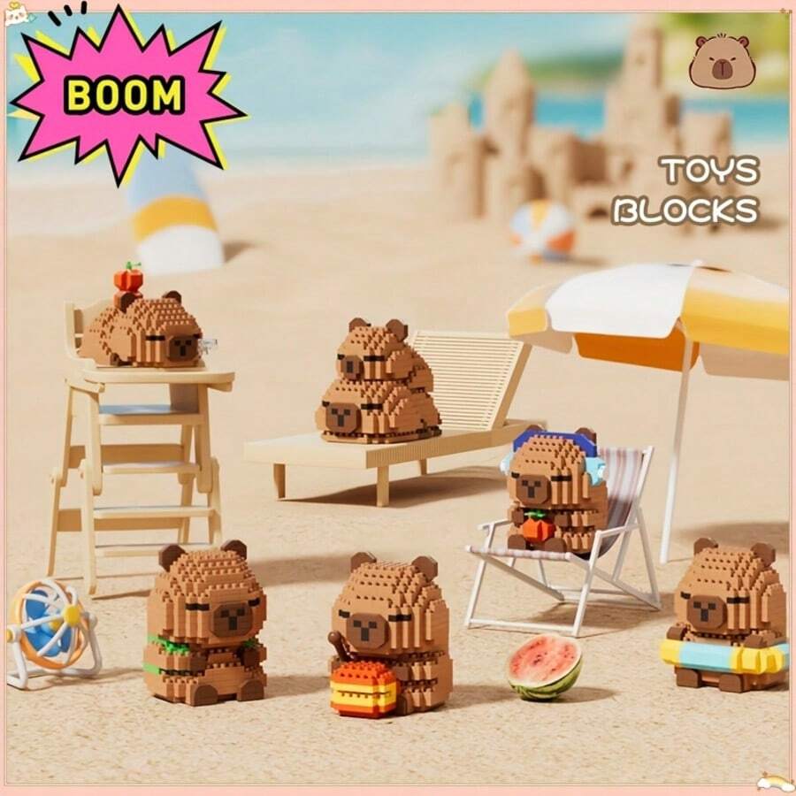 Small Building Blocks - DIY Interactive Toys, Single-Box Beach Dolphin Series, Learn Through Play, Creative Playtime, Fun Shapes, Fun Design, High-Quality Toys. - Multicolor - View 1