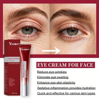 Youbuy 15g Crema de ojos con cafeína - Absorción profunda suave, nutritiva, reduce las líneas finas, alivia el aspecto apagado, reafirma y ilumina los ojos