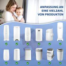 8sets Scented Disposable Diaper Pail Refill Bags, Diaper Pail Bags, Diaper Trash Bags, Durable Leakproof Replacement Garbage Bags, Odor-Sealing, Easy-Tear Foldable Design For Easy Storage, Compatible With Pails, Ideal For Baby Supplies, Multi-Purpose Trash Bags For Nursery, Kitchen, Bathroom, Car & Home Odor Control.