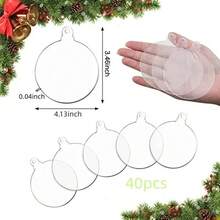 Tendencia40pza 10.5cm Esferas Acrílico Transparente Decoración Navida BlancoCalidad premium - Blanco - Ver 5