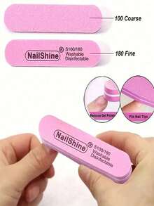 5/10pcs 100/180 Grit Nail Files, Manicure Supplies, Nail Care Tools, Back To School Nail Care Tools - Multicolor - View 2
