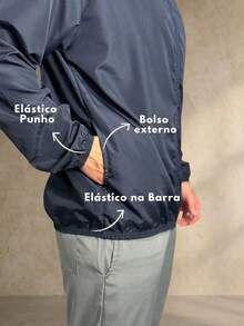 Men's Windbreaker Jacket, Waterproof, Plain, Thermal, Cold Weather, Super Lightweight, High Neck, Basic, Running, Cycling, Hiking, Motorcycling, Black, Blue, Green, White, Gray, Autumn/Winter, Loose Fit, Zipper - 水鴨藍 - 查看 2