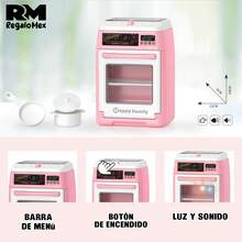 Horno con Parrilla De Cocina con Luz y Sonido Reales, Juguete de Simulación para Niñas Estufa con Horno - Rosa - Ver 5