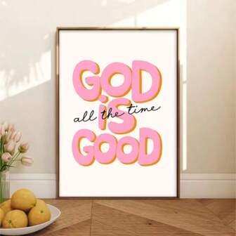 1 Pc Optinal Framed Posters Wall Arts God Is Good All The Time Quote Wall Art Retro Christian Poster Canvas Prints Painting Jesus Bible Art Decor For Home Living Room