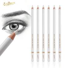 Set de lápices de carbón blanco profesionales, 6 piezas de lápices de carbón para dibujar, esbozar, sombrear, mezclar, lápices de tiza blanca para principiantes y artistas - Blanco - Ver 10