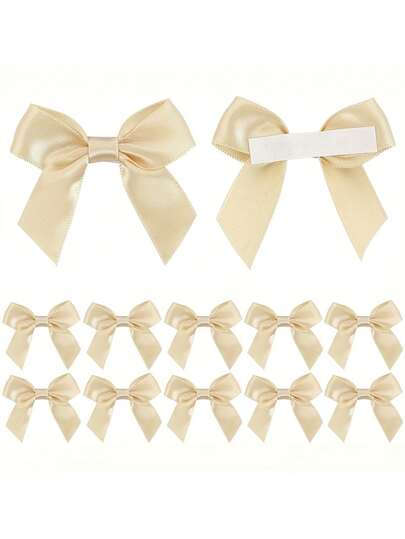 20pcs Mini Satin Ribbon Bows - Self-Adhesive, Mini Bow Stickers, Assorted Colors, Glossy Finish, Neatly Tied | Ideal For Gift Wrapping, Crafts, Birthday & Wedding Decor, DIY Party Baking Decoration