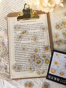 50pcs/Pack Cute Watercolor Daisy Flower Stickers, DIY Scrapbooking, Planner, Journal Decoration