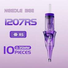 Gold Plume 10pcs Professional Disposable Tattoo Needles, RL RS RM M1 Size, Permanent Makeup Eyebrow Lip Tattoo Machine Needle Cartridges - Purple - View 26