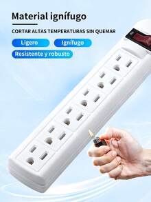 2 piezas Cables de extensión,Multicontacto Extension, Regleta Multicontacto De 6 Tomas, Extensión Plana, Multicontacto Cable Largo, Extensión Con Protector De Sobretensióncon Un Interruptor De Protección Admite Carga Rápidapara Salón, Dormitorio, Cocina, Garaje Y Oficina - Ver 5