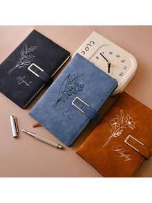 Personalized PU Leather Notebook - Customized Travel/Teacher/Church Notebook, Faux Leather Hard Cover Journal, Graduation/Mother's Day/Father's Day/Teacher's Day/Anniversary Gift, School Supplies, Back To School, Valentine's Day Gift - Multicolor - View 3