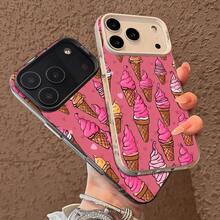 1pc Fashionable Premium MinimalistPremium Minimalist Style Phone Case Ice Cream Cone Cartoon Pattern Phone Case, Ins Style Fashion Cute Sweet Fun Style, Suitable For IPhone 17/16/15/14 PLUS/13/12/11 PRO MAX, Great Gift, Daily Essential, Fashion Phone Case, Fun Pattern, Sweet Aesthetics, Durable Shell, Comfortable Fit, Phone Case, Fashion Enthusiast - Style1(1PC) - View 4