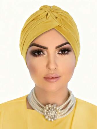 新款复古英伦风简约头巾帽，适合孕妇、化疗患者、日常佩戴、节日庆典等场合。