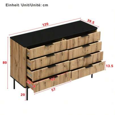 Moderne Sideboards,Schränke,Lagerschränke,Kommode,Geeignet Für Wohnzimmer/Esszimmer/Eingang,120 X 39.5 X 80cm (B/H/T)