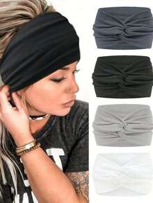 Wide Headbands For Women's Hair, Soft Headband Elastic Head Bands Adult Women Knotted Hair Bands For Women Yoga Fashion Head Band Hair Athletic Hairband Accessories 1 Pc