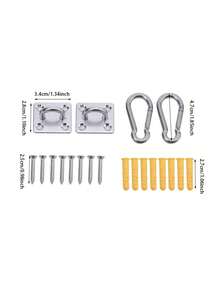 1Set M5/M6 Heavy Duty Pad Eye Plate Staple Ring Hook Loop U-Shaped Sail Shade Hardware, Stainless Steel Wall Ceiling Hammock Hooks Hanger, Wall Mounted Hook Loop Eyeplate Swings Universal LLifting Ring Screw Movement Resistance Suspension With Hardware