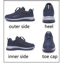 2025 Autumn New Men's Sneakers, Blue Mesh Slip-On Running Shoes, Casual Walking Shoes, Non-Slip Breathable Outdoor Hiking Shoes