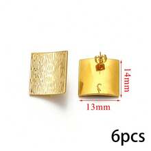 2/6件装 18K金不锈钢耳环方形耳钉底座钩制作配件连接器耳环首饰材料批发 - 耳環 - 查看 14
