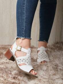 Women Heeled Sandals - White - View 4