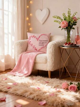 1 st hjärtformat örngott, lämpligt för festivaler, alla hjärtans dag, mors dag, årsdagar, soff- och vardagsrumsinredning. Enkelsidigt tryckt design, kuddinlägg ingår ej.